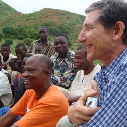 Tony with a group of farmers in Northern Ghana