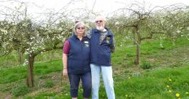 Colin and Monica in their orchard