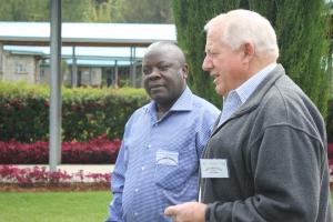 Phil Jefferys with Jamil Ssebalu from Uganda at the Training of Trainers in Kenya November 2012