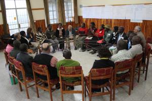 Hajji Ssebalu Jamil during the Farmers' Dialogue Training of trainers in Kenya (Photo: Mbindyo Kimanthi)