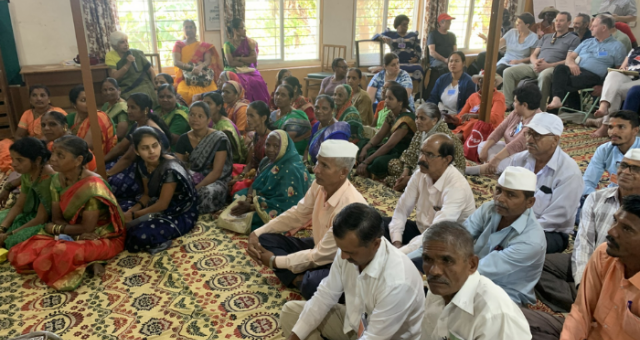 Meeting with local farmers at Grampari 