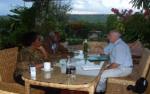 Claude Bourdin meeting with Mrs Kayitesi (Initiatives of Change) and Mr Namahungu, former permanent secretary at the Ministry for Agriculture in Rwanda