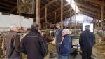 Stephan Wohlfrom, young farmer and Hans Wörle, our contact in Bayer, showing his cattle shed